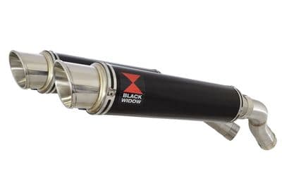 YZF R1 04-06 Twin Silencer Kit 350mm GP Round Black Stainless
