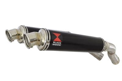 YZF R1 04-06 Twin Silencer Kit 350mm Round Black Stainless