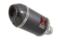 YZF R1 5PW 02-03 Exhaust Link Pipe + 200mm Oval Black Stainless Carbon Tip Silencer