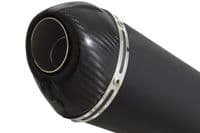 YZF R1 5PW 02-03 Exhaust Link Pipe + 200mm Oval Black Stainless Carbon Tip Silencer