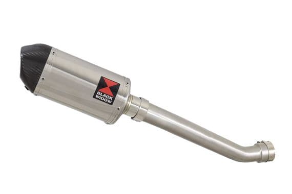YZF R1 5PW 02-03 Exhaust Link Pipe + 200mm Oval Stainless Carbon Tip Silencer