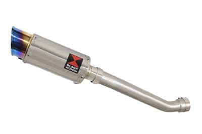YZF R1 5PW 02-03 Exhaust Link Pipe + 200mm Round Blue Tip Stainless Silencer