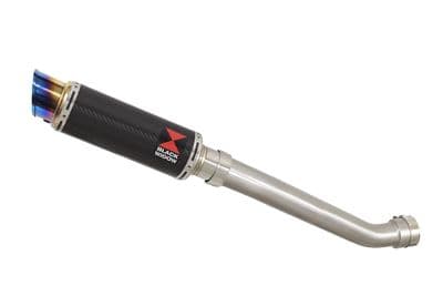 YZF R1 5PW 02-03 Exhaust Link Pipe + 230mm GP Round Blue Tip Carbon Silencer