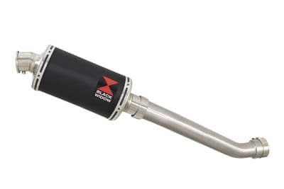 YZF R1 5PW 02-03 Exhaust Link Pipe + 230mm Oval Black Stainless Silencer