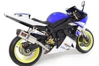 YZF R1 5PW 02-03 Exhaust Link Pipe + 300mm Oval Stainless Carbon Tip Silencer