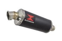 YZF R1 5PW 02-03 Exhaust Link Pipe + 300mm Round Black Stainless Silencer