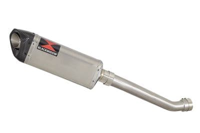 YZF R1 5PW 02-03 Exhaust Link Pipe + 300mm Tri Oval Stainless Carbon Tip Silencer