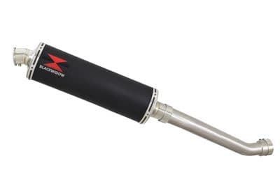 YZF R1 5PW 02-03 Exhaust Link Pipe + 400mm Oval Black Stainless Silencer
