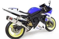 YZF R1 5PW 02-03 Exhaust Link Pipe + 400mm Oval Stainless Carbon Tip Silencer