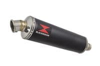 YZF R1 5PW 02-03 Exhaust Link Pipe + 400mm Round Black Stainless Silencer