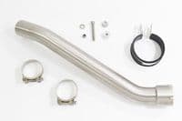 YZF R1 5PW 02-03 Exhaust Link Pipe + 400mm Round Black Stainless Silencer