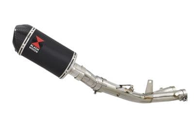 YZF - R1 R1M 2015 - 2025 Stainless De-Cat Collector + 200mm Oval Black Stainless Carbon Tip Silencer