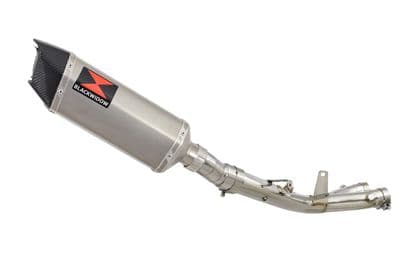 YZF - R1 R1M 2015 - 2025 Stainless De-Cat Collector + 300mm Hexagonal Stainless Carbon Tip Silencer