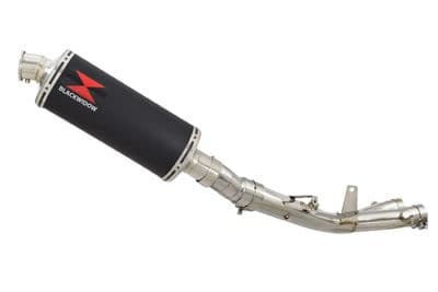 YZF - R1 R1M 2015 - 2025 Stainless De - Cat Collector + 300mm Oval Black Stainless Silencer