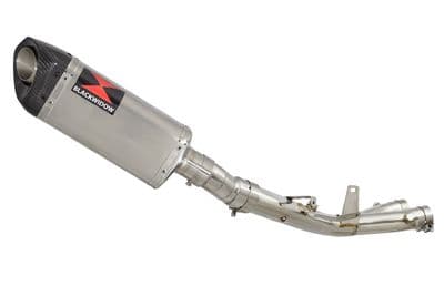 YZF - R1 R1M 2015 - 2025 Stainless De - Cat Collector + 300mm Tri Oval Stainless Carbon Tip Silencer