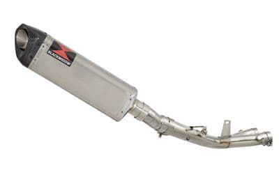 YZF - R1 R1M 2015 - 2025 Stainless De - Cat Collector + 350mm Tri Oval Stainless Carbon Tip Silencer