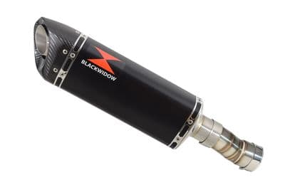 YZF - R1 R1M 2015 - 2025 Stainless Link Pipe + 300mm Tri Oval Black Stainless Carbon Tip Silencer
