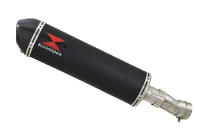 YZF - R1 R1M 2015 - 2025 Stainless Link Pipe + 400mm Oval Black Stainless Carbon Tip Silencer