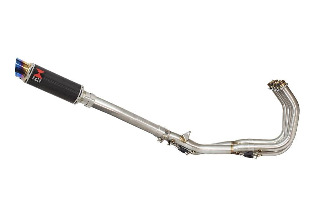 YZF-R6 2003-2005 De-Cat Exhaust System 230mm Round Carbon Blue Tip Silencer