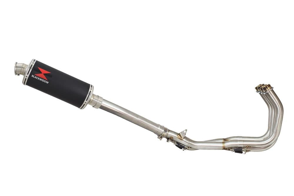 YZF-R6 2003-2005 De-Cat Exhaust System 300mm Oval Black Stainless Silencer
