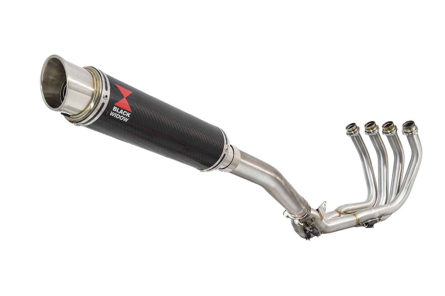 YZF-R6 2003-2005 De-Cat Exhaust System 350mm Round Carbon Silencer