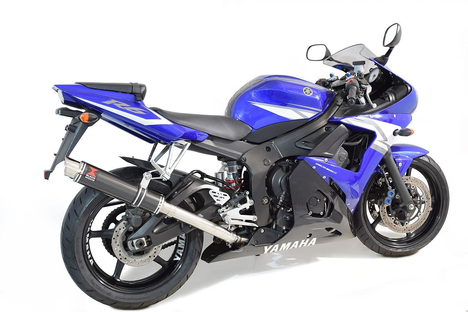 YZF-R6 2003-2005 De-Cat Exhaust System 350mm Round Carbon Silencer