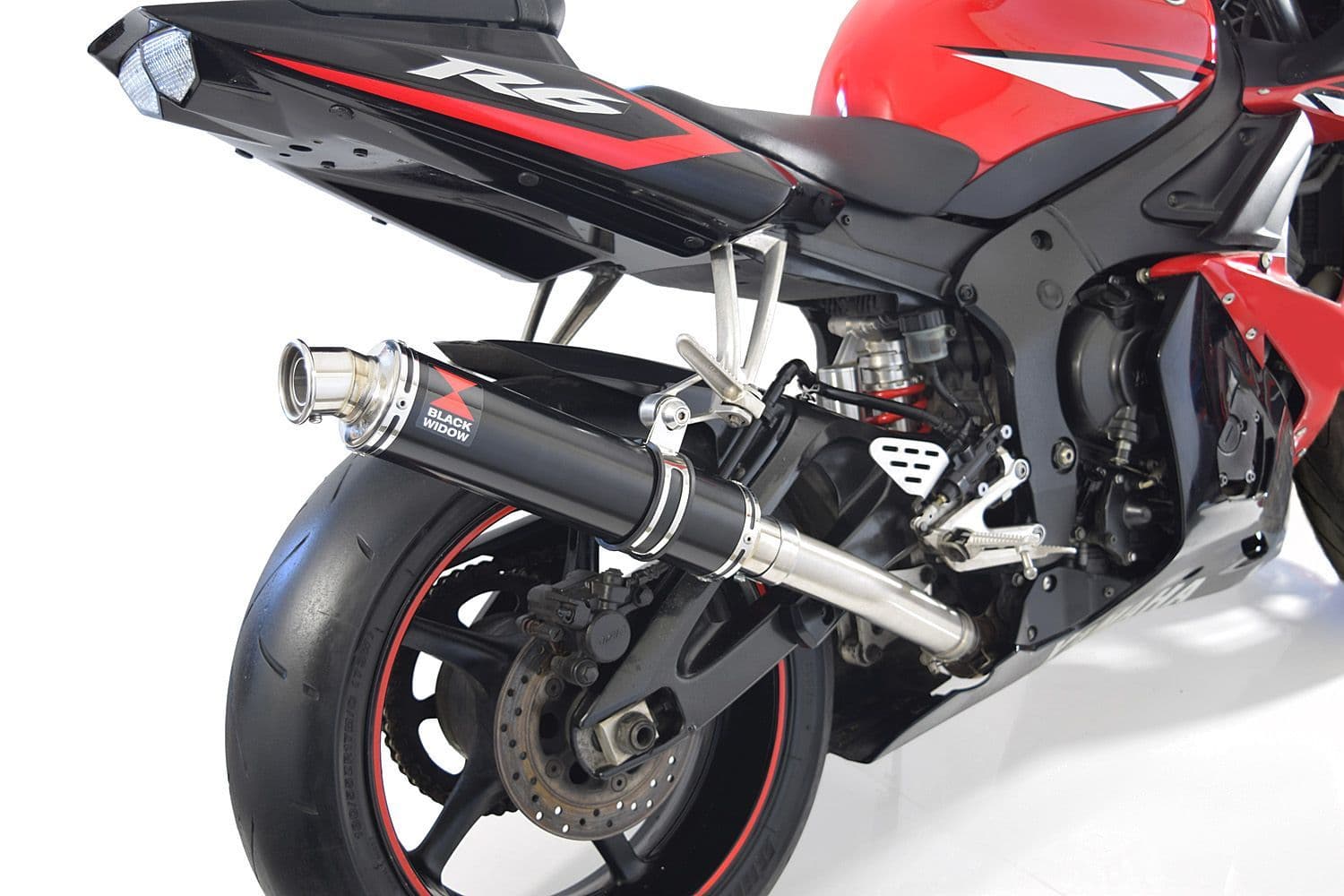 YZF-R6 2003-2005 Exhaust Silencer Kit 350mm Round Black Stainless