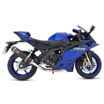 YZF - R9 2024 - 2026 De - Cat Exhaust System 400 mm Oval Black Stainless Steel Carbon Tip Silencer