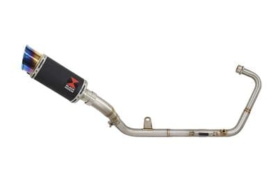 Z 125 2018 - 2024 Exhaust System 200mm Round Blue Tip Black Stainless Silencer