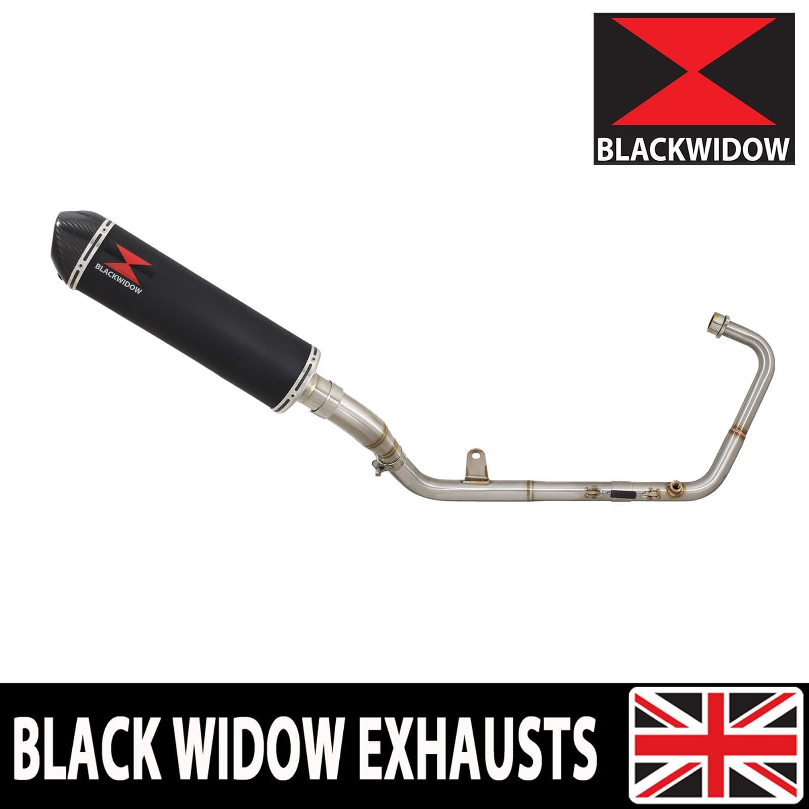 Z 125 2018 - 2024 Exhaust System 400mm Oval Black Stainless Carbon