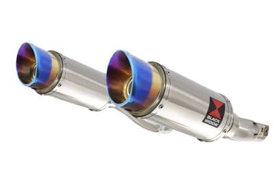 Z1000 10-19 4-2 Exhaust Silencers 200mm Round Blue Tip Stainless