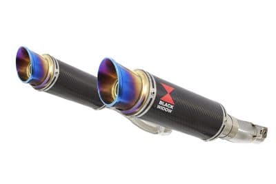 Z1000 10-19 4-2 Exhaust Silencers 230mm GP Round Blue Tip Carbon