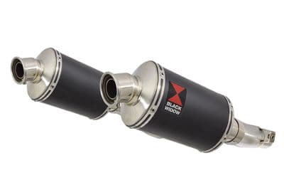 Z1000 10-19 4-2 Exhaust Silencers 230mm Oval Black Stainless