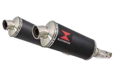 Z1000 10-19 4-2 Exhaust Silencers 300mm Oval Black Stainless