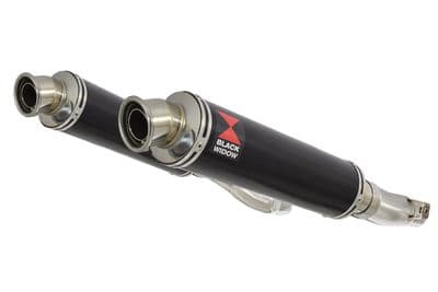 Z1000 10-19 4-2 Exhaust Silencers 350mm Round Black Stainless
