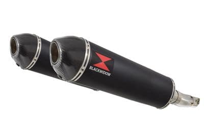 Z1000 10-19 4-2 Exhaust Silencers 400mm Oval Black Stainless Carbon Tip
