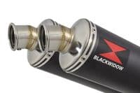 Z1000 ZR1000A 03-06 4-2 Exhaust Silencers 400mm Round Black Stainless