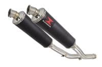 Z1000 ZR1000A 03-06 4-2 Exhaust Silencers 400mm Round Black Stainless