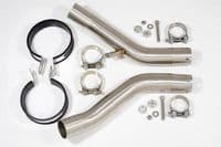 Z1000 ZR1000A 03-06 4-2 Exhaust Silencers 400mm Round Black Stainless