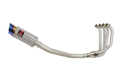 ZRX1200 ZRX 1200 Exhaust System with 200mm Round Stainless Blue Tip Silencer