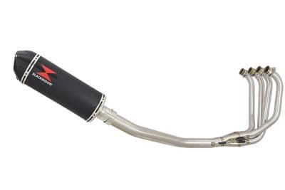 ZRX1200 ZRX 1200 Exhaust System with 300mm Oval Black Stainless Carbon Tip Silencer