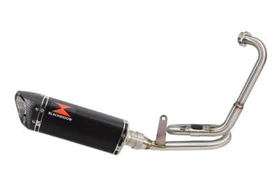 ZT 125 2020 - 2024 Exhaust System 300mm Tri Oval Black Stainless Carbon Tip Silencer