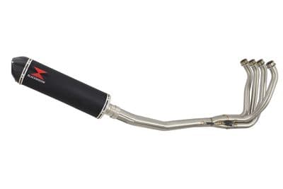 ZX12R ZX-12R Ninja 2000 - 2006 Exhaust System + 400mm Oval Black Stainless Carbon Tip Silencer