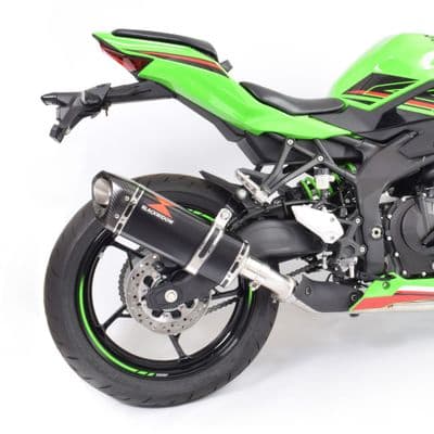ZX4-RR ZX4-R 2023 - 2026 Exhaust Silencer Tri - Oval Black Stainless Carbon Tip