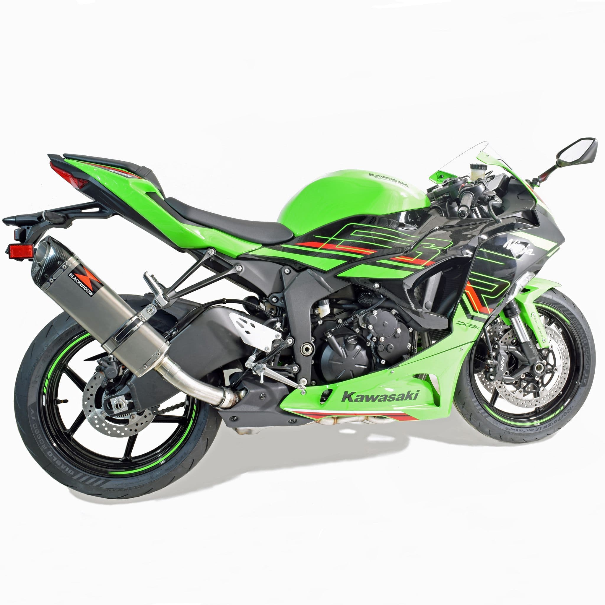 ZX636 ZX6R 2024 - 2026 Exhaust 350mm Tri Oval Stainless Carbon Tip