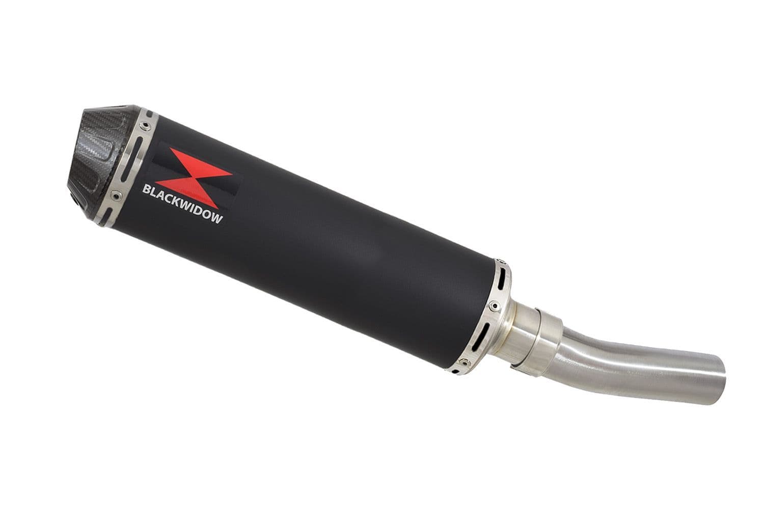 ZX636 ZX6R 2024 - 2026 Exhaust 370mm Round Black Stainless Carbon