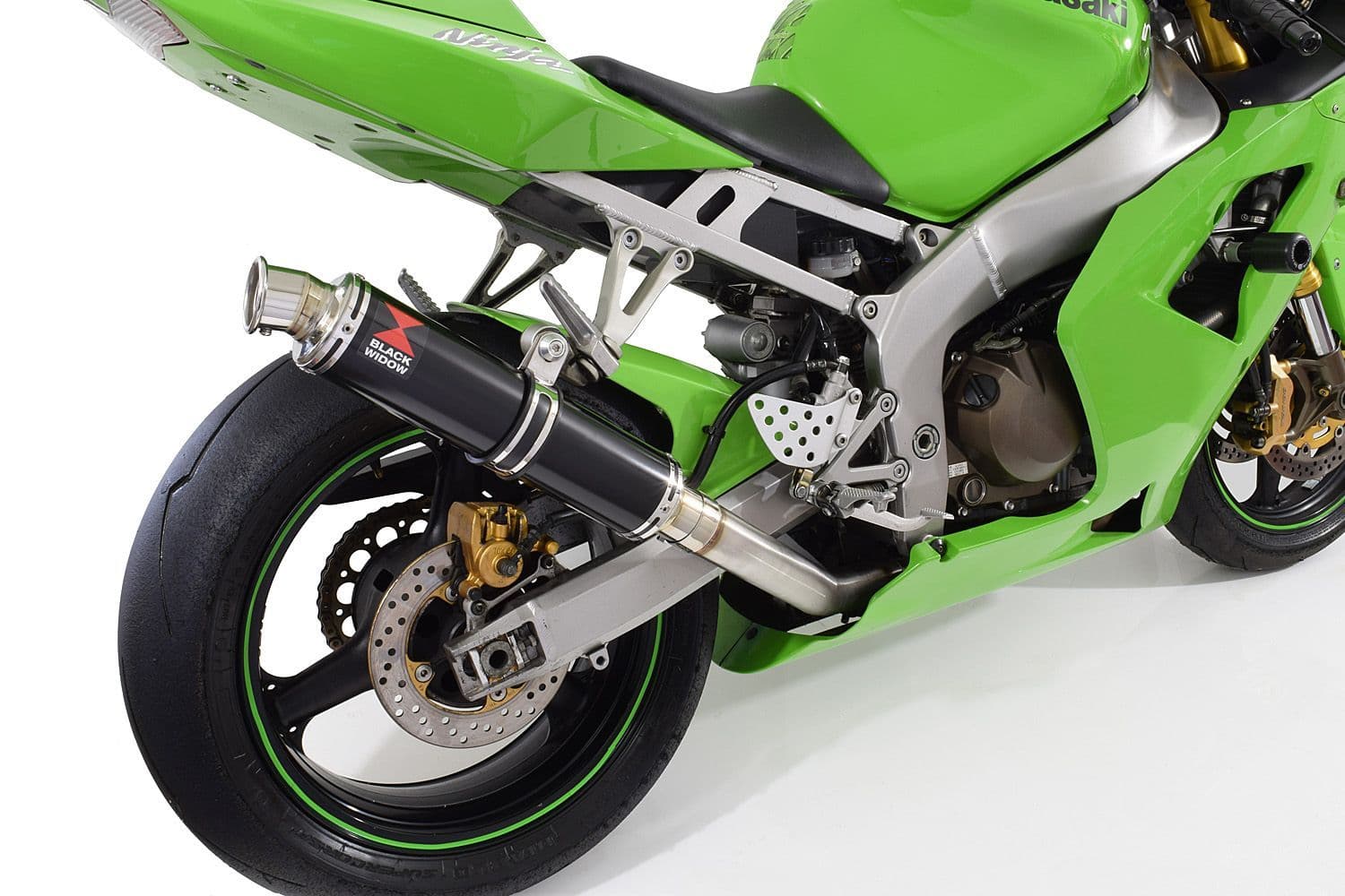 ZX6R ZX-6R 2003/2004 Exhaust Silencer 350mm Round Black Stainless