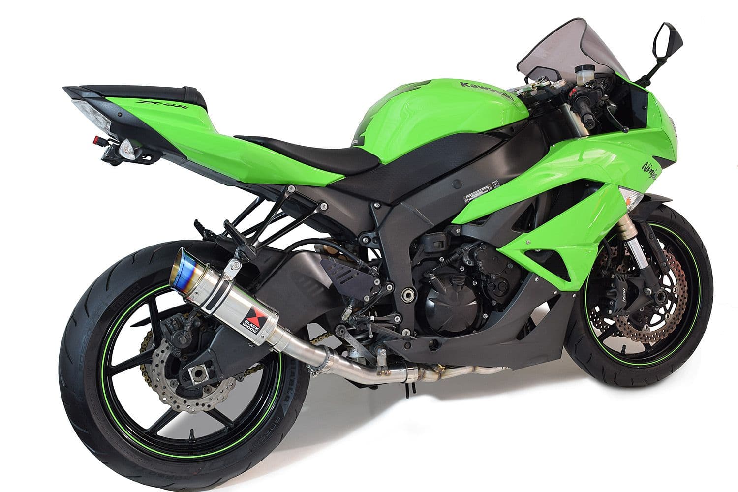 ？ ZX6R ZX-6R 2009-2023 Exhaust Silencer 200mm Round Blue Tip