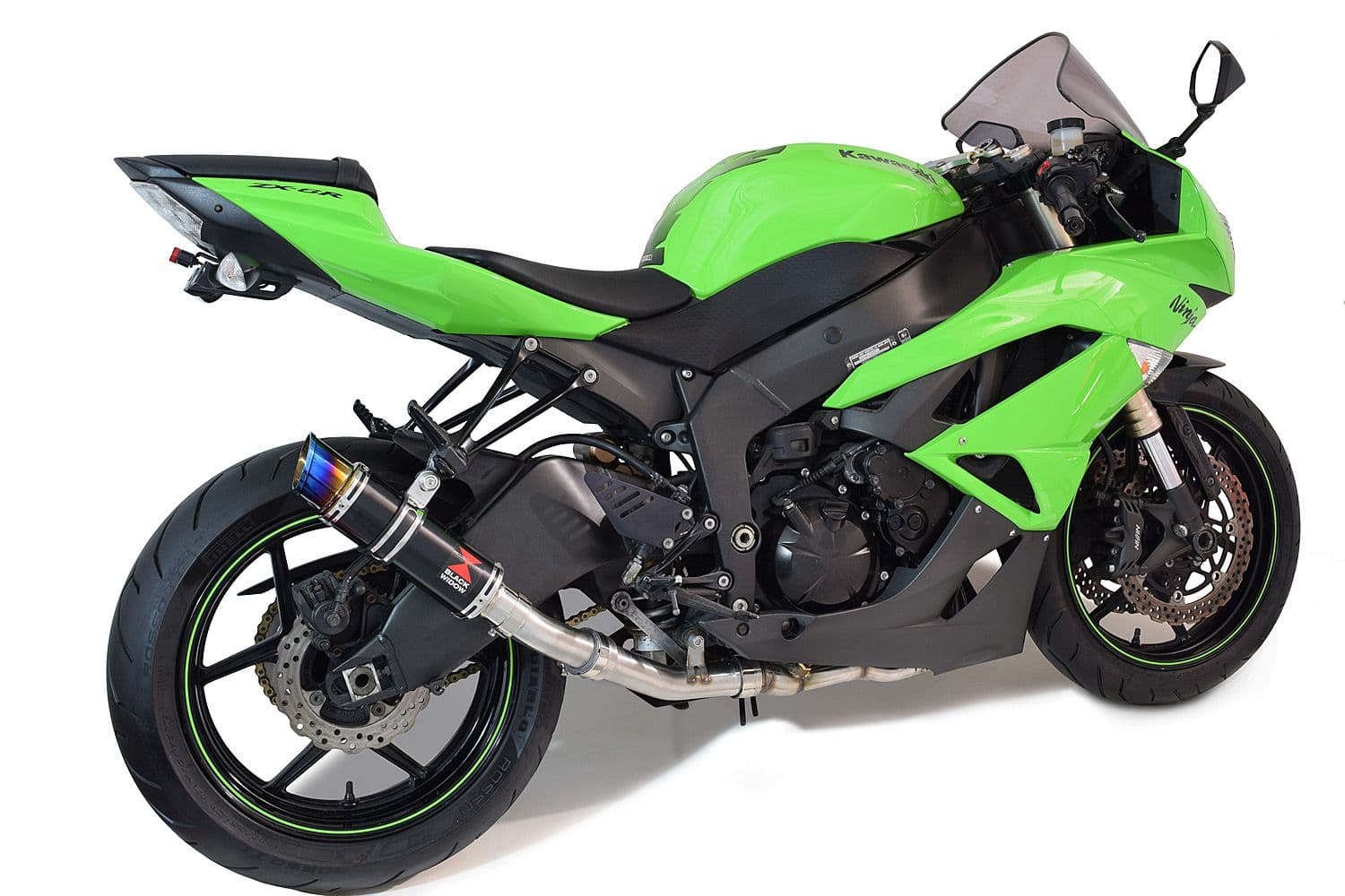  ZX6R ZX-6R 2009-2023 Race De-Cat Exhaust System 230mm Black
