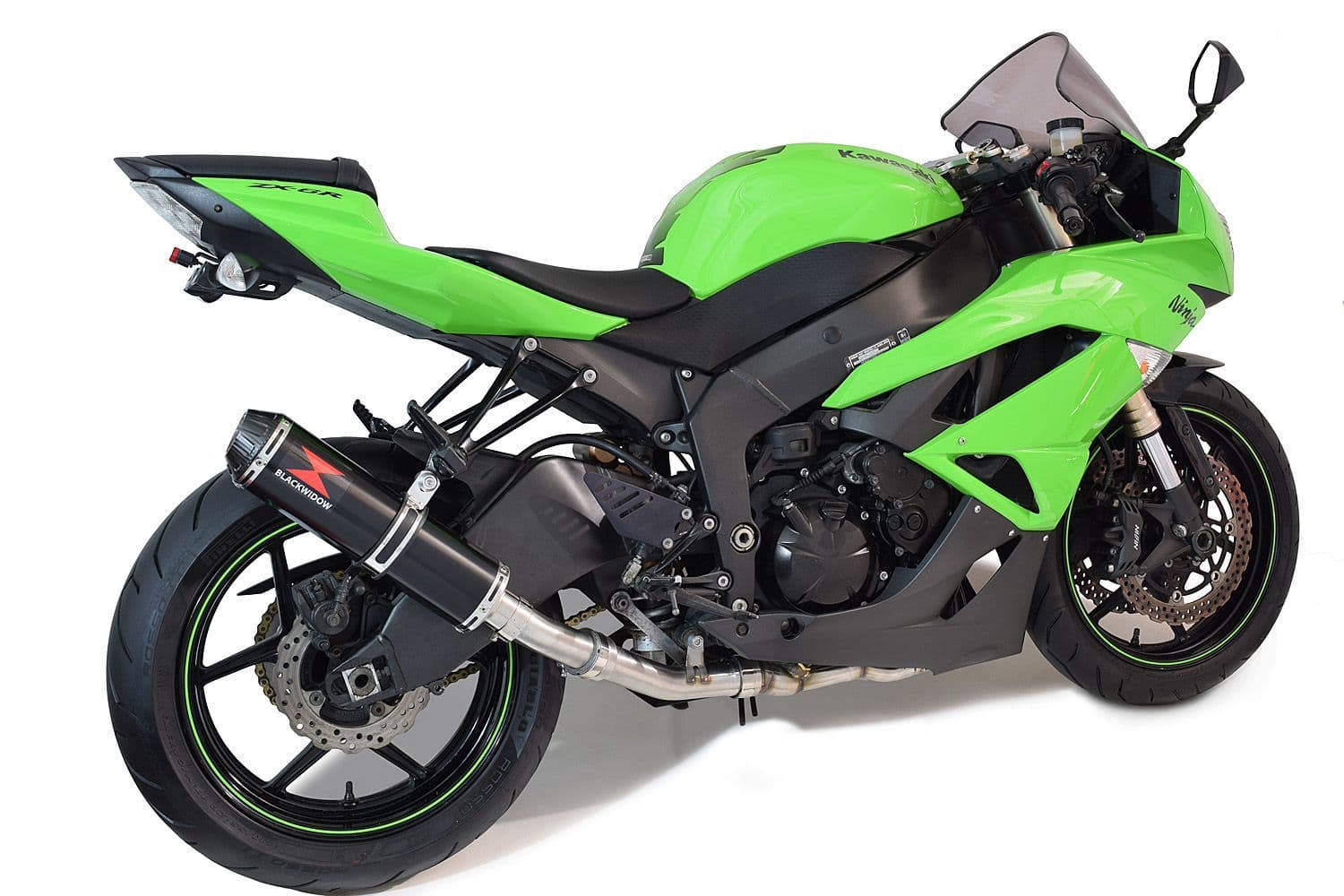 ZX6R ZX-6R 2009-2023 Race De-Cat Exhaust System 370mm Black Round